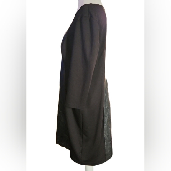 New York & Company Stretch Faux Leather Dress Black with back zipper Size: XL - Picture 4 of 7